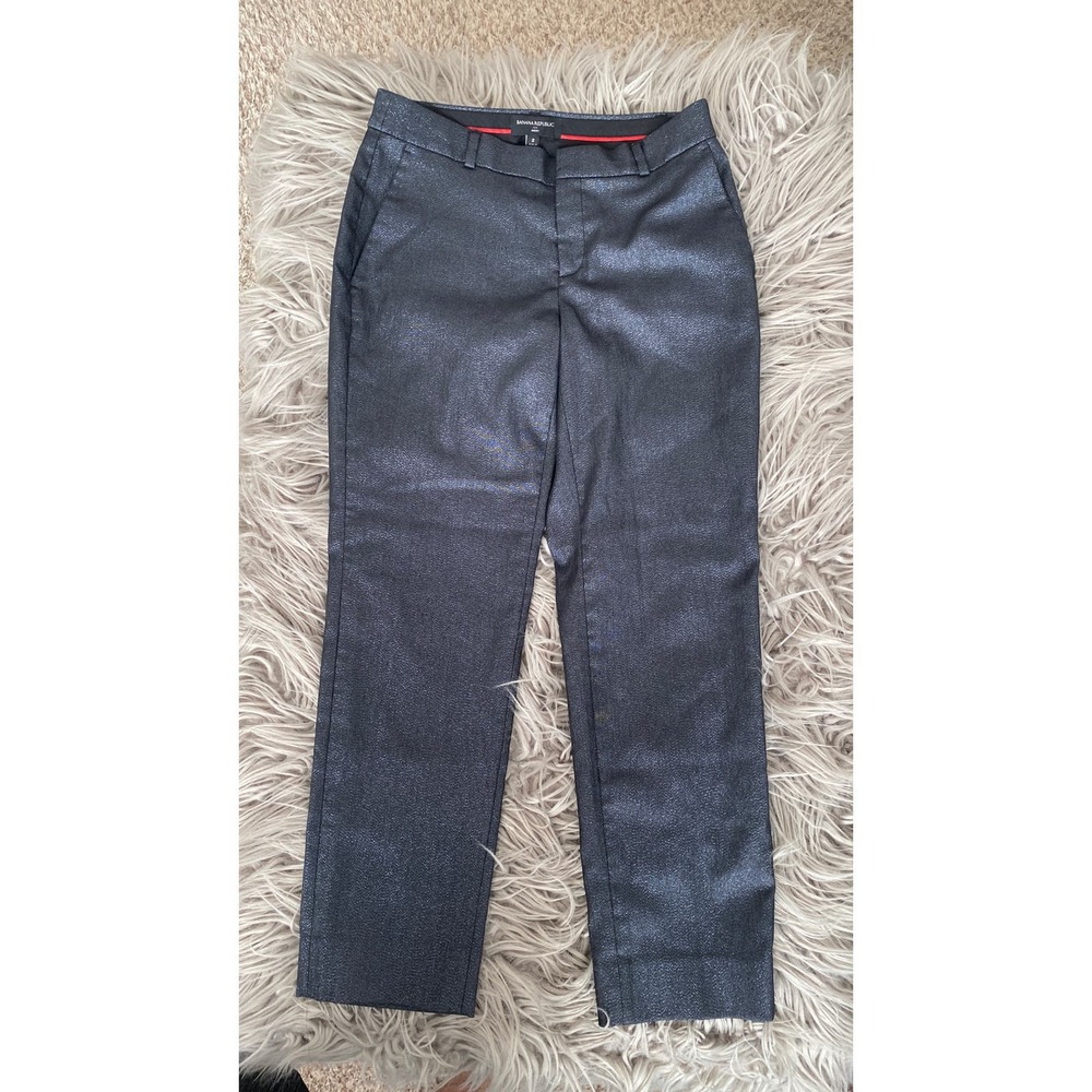 Banana Republic‎ Avery Sparkle Shinny Glitter Black Pants - Blackish Dark Blue